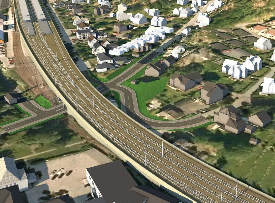 Sporomlegginger og utvidelser legger beslag på den nederste delen av Sverdstadveien slik at denne må legges om.