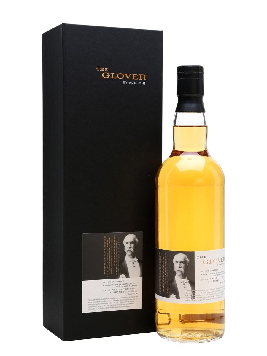 The Glover 18 YO by Adelphi En blend av maltwhiskyer fra Hanyu (Japan), Longmorn, Glen Garioch, Glenrothes, Highland Park og flere. Blended av Alex Bruce og Charlie MacLean.