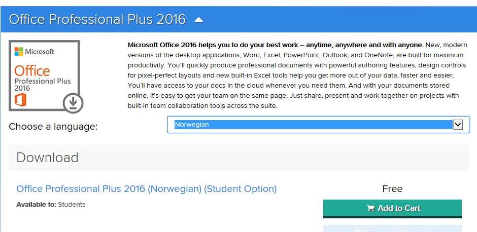 deretter produktet Microsoft Office 2016 7.