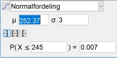 Når p 0,007, blir sannsynligheten mer enn 0 %. d) Hva må forventningsverdien til X være for at kravet i oppgave c) skal bli oppfylt?