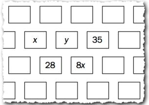 Oppgåve 5 (6 poeng) Figuren til høgre viser eit utsnitt av Pascals taltrekant. a) Bestem x og y. xy8 y35 8x y 8 x 8 x 35 8x 63 9x x 7 y 8 7 1 Under ser du utrekninga a b n for nokre verdiar av n.