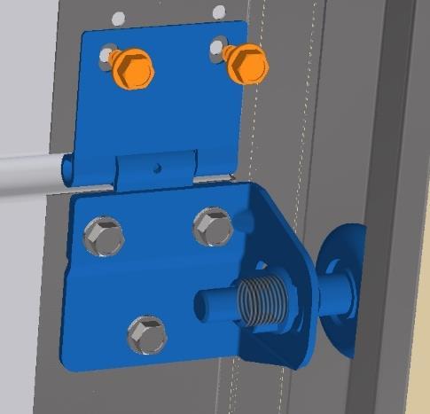 7.4 PB 5 m: Montering av hengsler DW 5 m: Assembling hinges Repeteres på høyre og venstre side av port for alle seksjoner til og med øverste