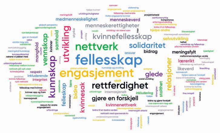 SOROPTIMA 3 // 2019 DINE ORD: Soroptimister på L&R møte i Fredrikstad var bedt om å skrive hvorfor de var soroptimister. Svarene ble til et vakkert ordsky.