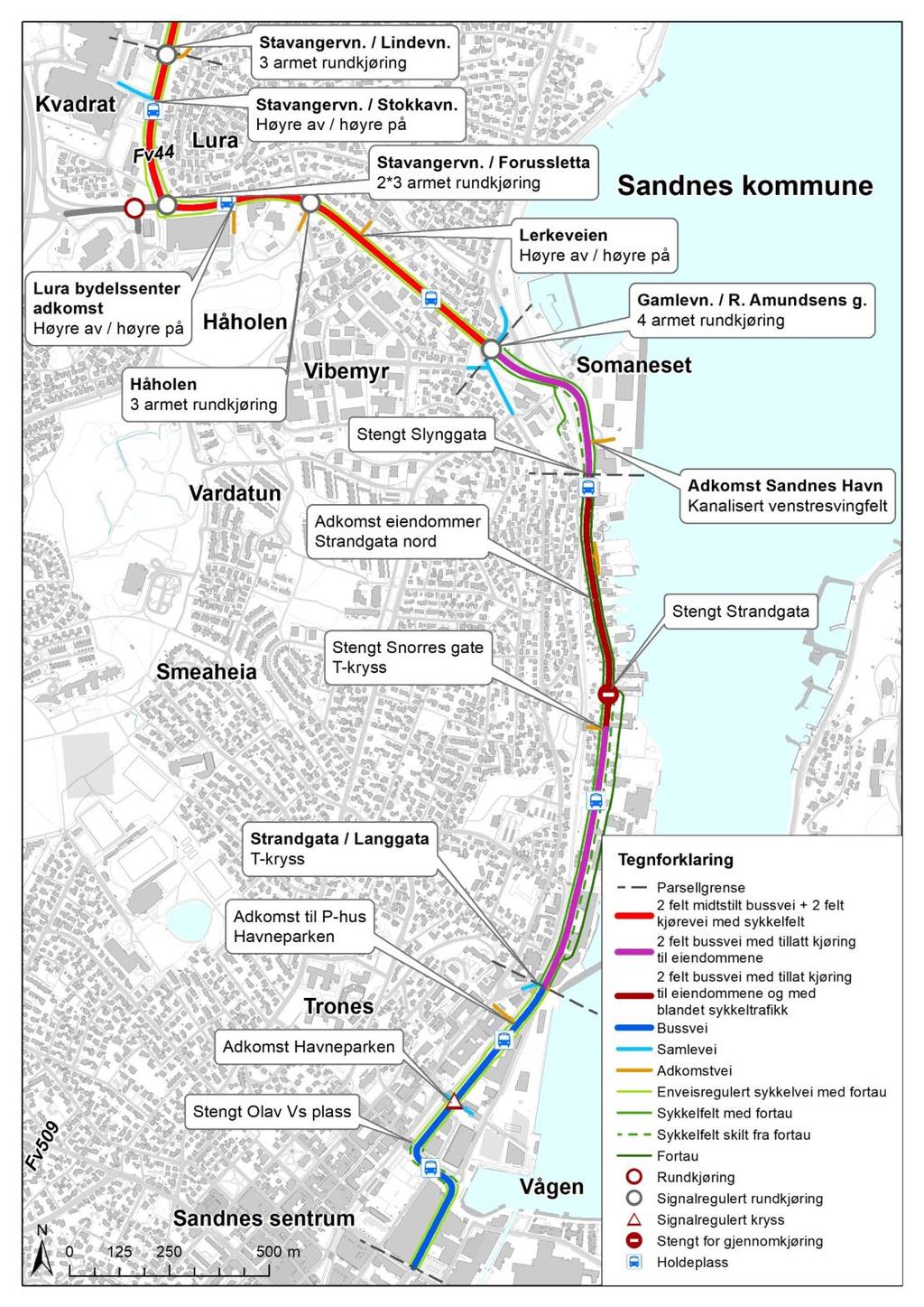 Tiltaksbeskrivelse 1 Hovedtrekkene i planforslaget Planforslaget legger til rette for utbygging av Bussveien mellom Kvadrat og Ruten