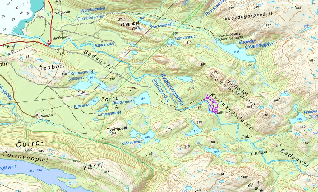 Kartlegging av Storslåtta ved Dalstua i Kvænangsbotn inkludert forslag til skjøtselsplan 1 Ecofact rapport 593 INNLEDNING Storslåtta i Kvænangsbotn ligger på nordøstsiden av Kvænangselva ca 6 km i