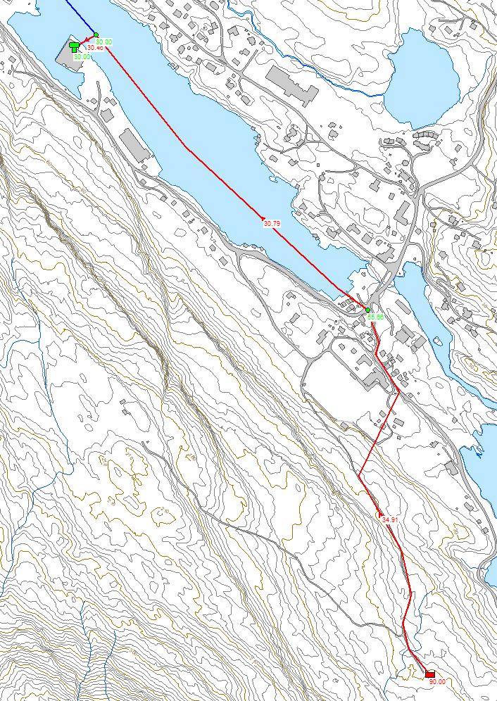 Holmane næring, Fotlandsvåg - VA-rammeplan 7 Figur 1: Modellerts slukkevannsuttak