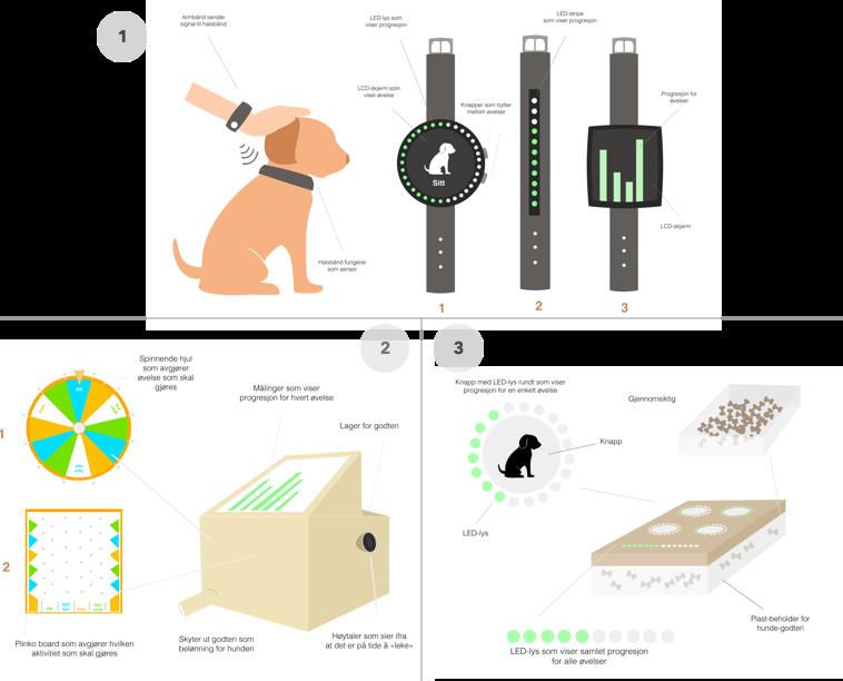 Prototype 1 er en wearable i form av et armbånd i kombinasjon med et hundehalsbånd. Armbåndet og halsbåndet har innebygde sensorer som gir et signal når de er i nærheten av hverandre.