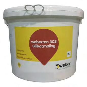 weberton 303 Silikatmaling Produktdatablad PRODUKTFORDELER Meget diffusjonsåpen Binder kjemisk med underlaget Vannavisende Allergivennlig PRODUKTBESKRIVELSE weberton 303 Silikatmaling er en