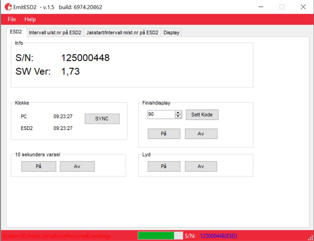 EmitESD2 - programmere ESD2 fra PC EmitESd2 er et gratis program som brukes til å programmere ESD2 fra en PC.