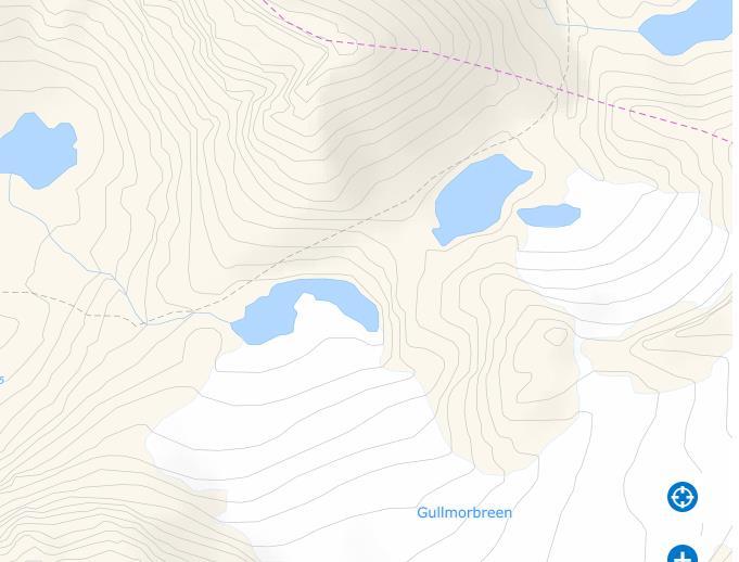 6 Terreng Omriss nord for Gullmorbreen indikerer snøskredet.