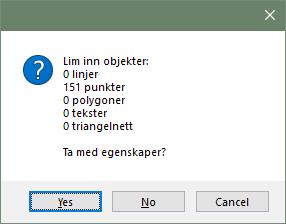 Når koordinatlisten er redigert og importert tegnes det et kart over rutenettet hvor alle punkt er merket med nummer og jorddybde.