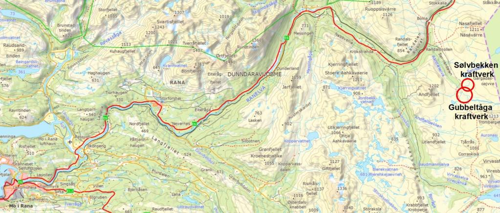 til å bygge Sølvbekken og Gubbeltåga kraftverk i Rana kommune. Søknaden skal behandles etter reglene i kapitel 3 i vannressursloven og gjelder tillatelse etter vannressursloven 8.