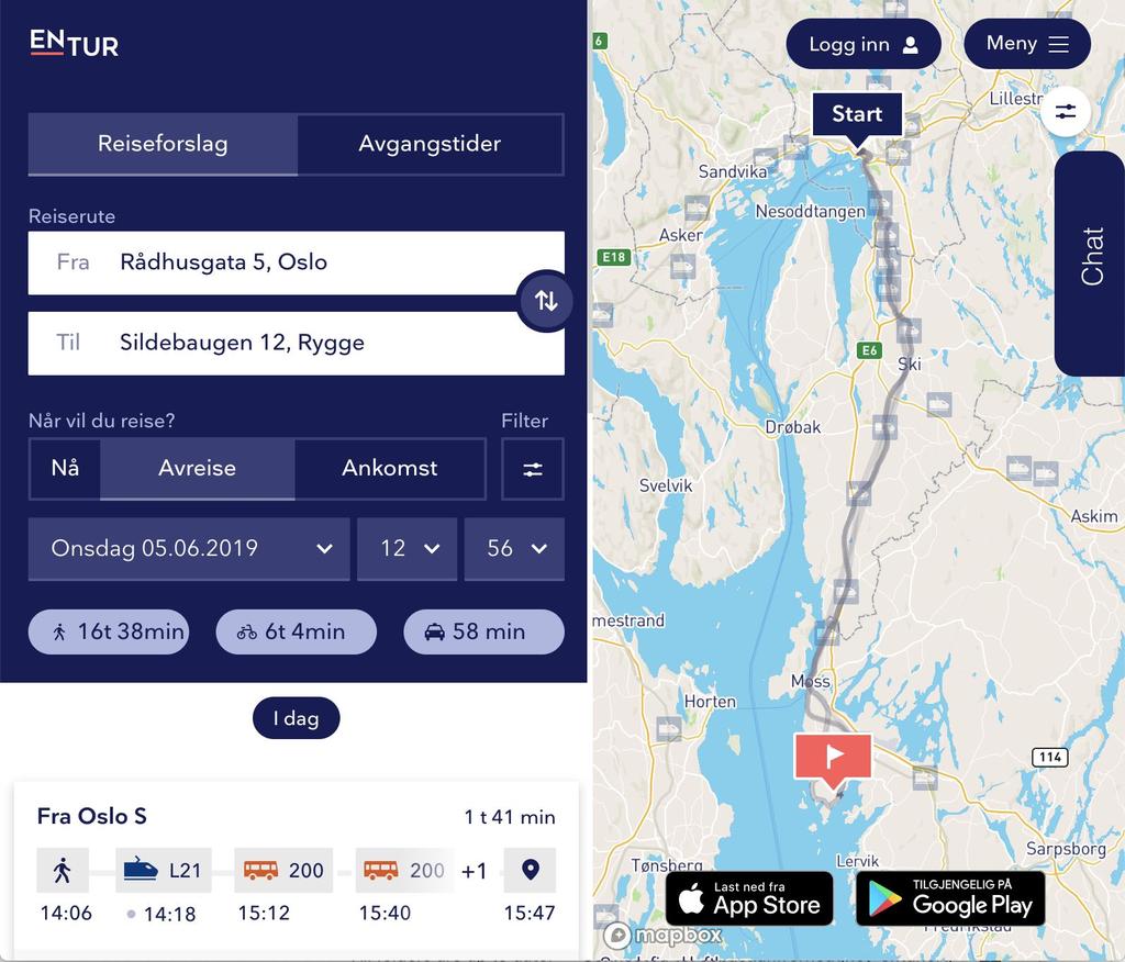 AI i Entur i dag - Journey Planner (API & UX) En tjeneste som foreslår reiseruter på tvers av hele landet og operatører.