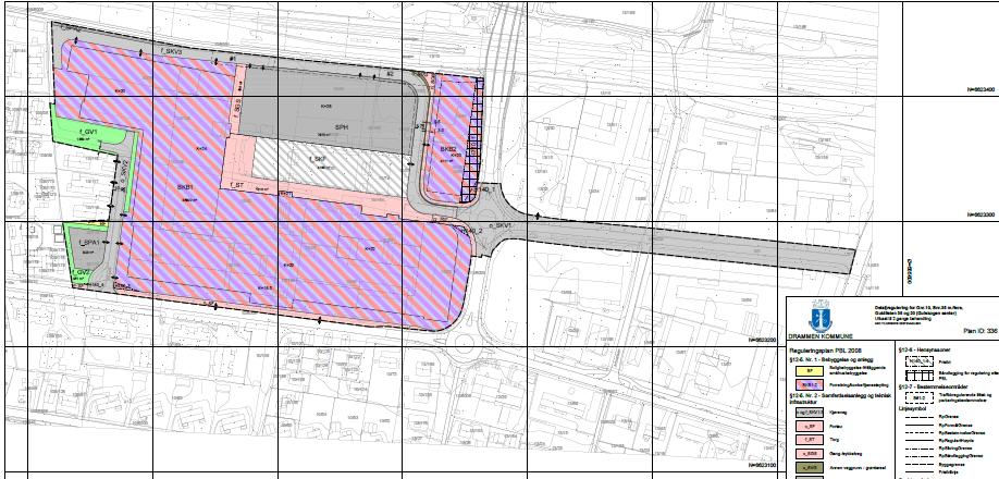 Planer for utvikling av veisystemet Gulskogen senter - Sundlandgata mellom senteret og Gulskogen skole ligger inne i planen - Omlegging av