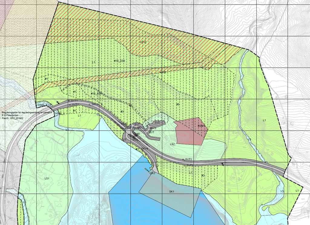 Ny adkomst Planendringen innebærer at et større område øst for tunnelpåhugg x i Fiskefjorden reguleres til permanent deponi (#18_D38 og #6_D38).