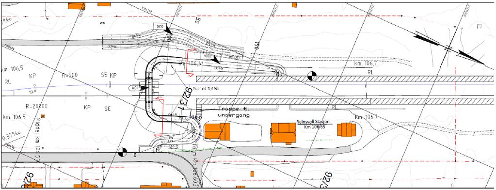 Teknisk detaljplan Alternativer for kryssing Kulvert sør for stasjonen (alternativ 2A) Kulvert sør for stasjonen, ramper parallelt