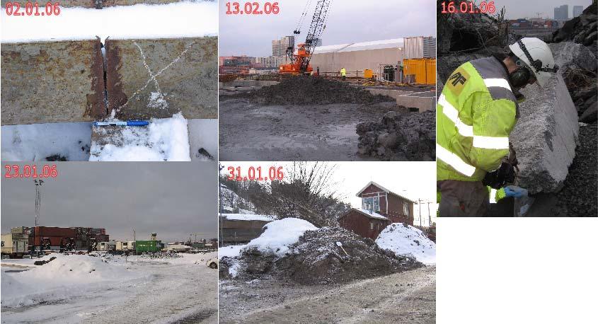 DEL I Sørenga 1 Prøvetaking av jord og betong Det er totalt tatt 49 jordprøver, en betong og 2 maling/belegg prøver på Sørenga i januar 2006.