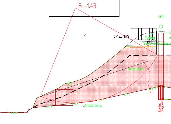 Side 8 Figur 5 Utgravd for U2 og terrengavlastning til kote +72,5 med 13 kpa terrenglast på utearealer. 4.