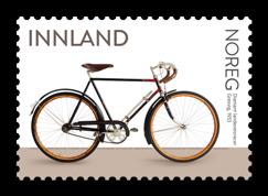 NEW STAMPS NORWEGIAN BICYCLES NK 2011 Diamant rural racer from Gresvig 1933. Microscript text on the stamp: We crawled together over the handlebars.
