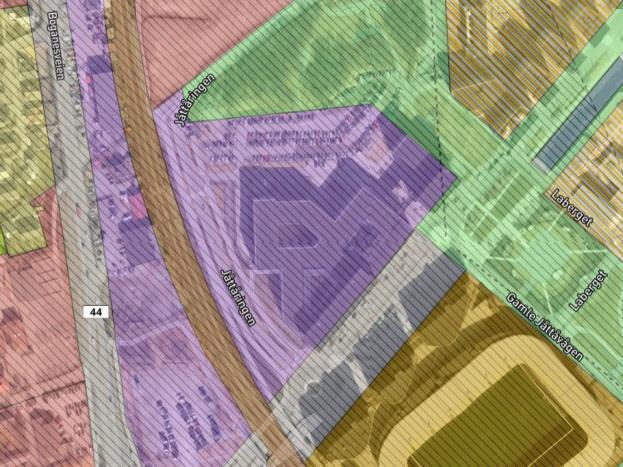 5 Plansituasjon og føringer (Jf. 1 andre ledd bokstav g) Forholdet til kommuneplan Området er disponert til næring i gjeldende kommuneplan og ligger innenfor sikringssone H190_Høyde.