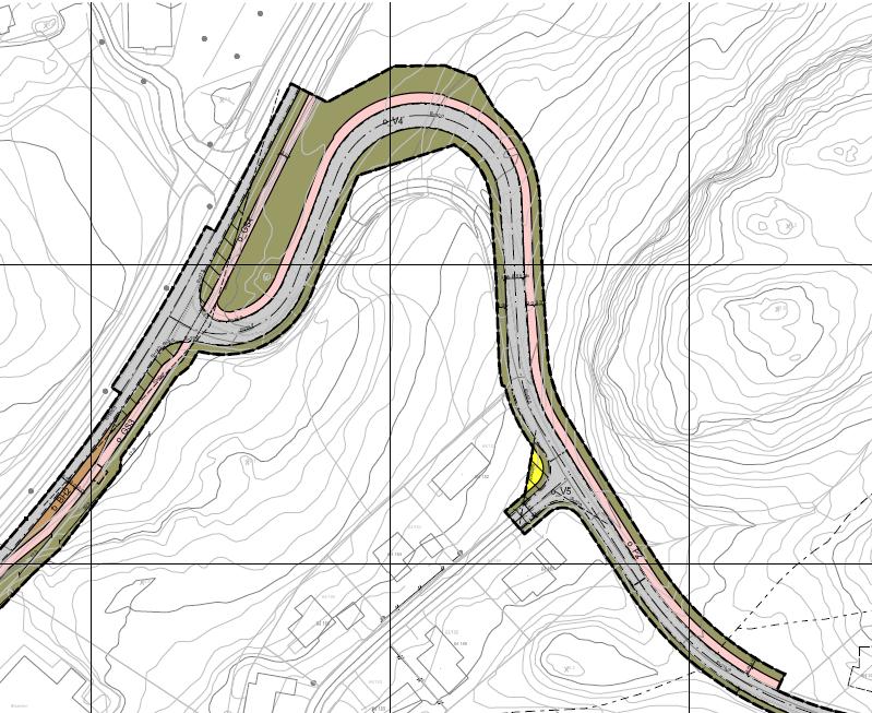 Figur 1-1 Utsnitt av plan BØ29, med forbedret kryssløsning fv.82 x Hegreveien og trasé Hegreveien.