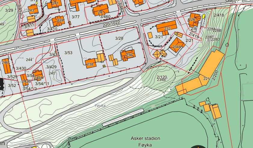 Føykaskråningen: 13-14 mål med 16 m høydeforskjell en gang i framtiden: kan brukes til en kombinasjon av idrett, næring, skole, bolig 33 Føyka/Elvely områdereguleringsplan vedtatt 23.05.