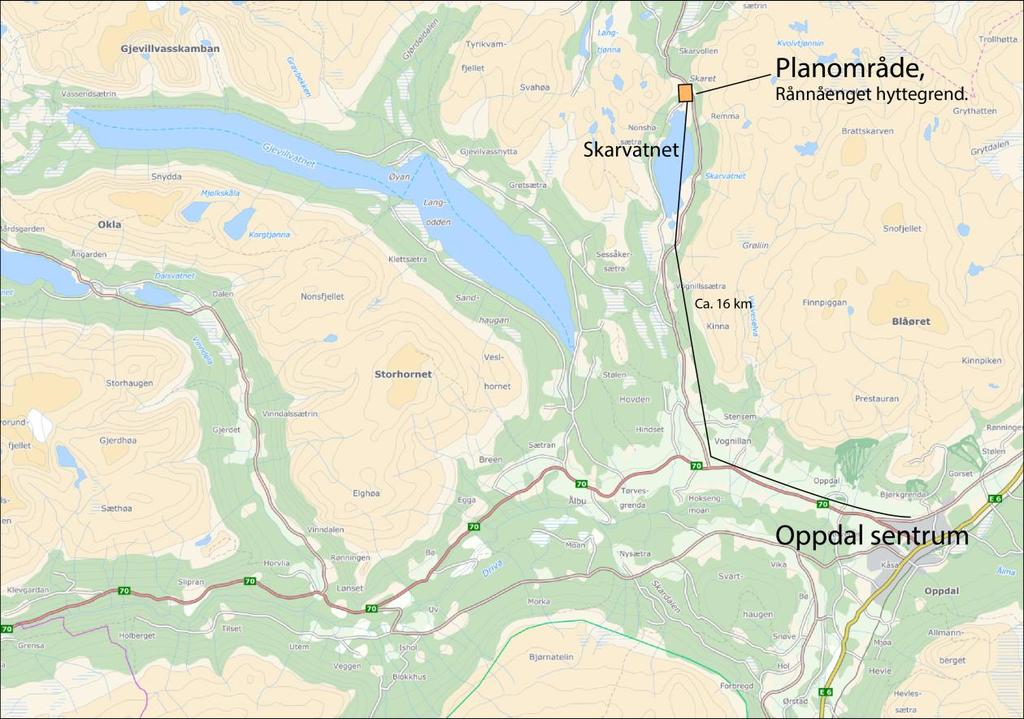 1 Varsel om oppstart av arbeid med detaljreguleringsplan for Rånnåenget hyttegrend, gnr/bnr 253/7 i nordenden av Skarvatnet. Oppdal Kommune.