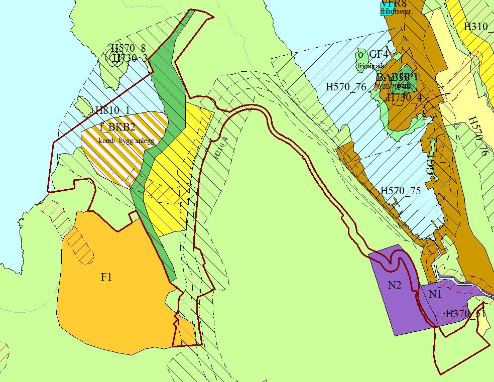 allmenn ferdsel (PBL 11-9, nr. 6). I kommuneplanen er det sett av ei sone H810_1 Gjennomføringssone Krav om felles planlegging.