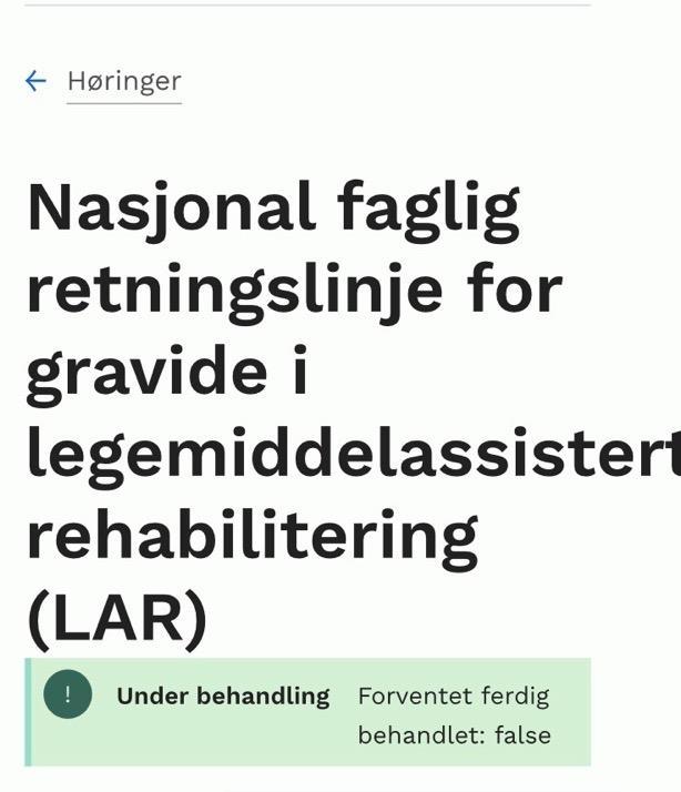 Nasjonale retningslinjer Svært viktig at kommer godt i mål med hensyn til