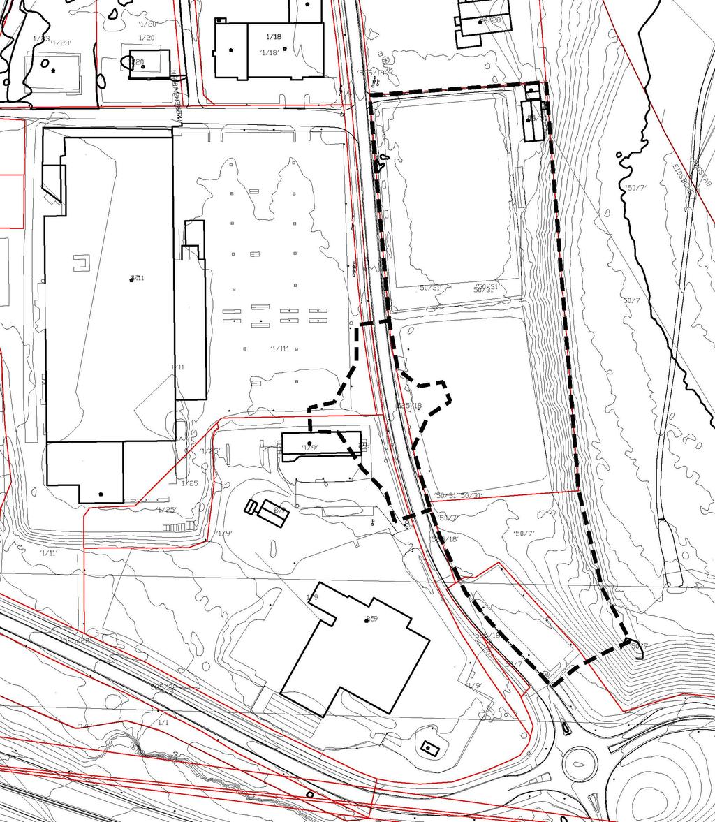 1. Innledning 1.1 Beskrivelse av planområdet Eiendommen ligger like nord for E-1 tett ved avkjøringen Brennemoen og på østsiden av fylkesvei 0. Vest for tomta ligger Morenen Kjøpesenter.