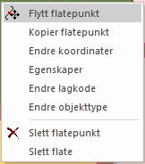 4.4.3. Flytt og kopier flatepunkt Alternativ / tillegg til å digitalisere nytt flatepunkt i flater: Flytt eksisterende flatepunkt. Velg aktuell flate med «pekeren»,.