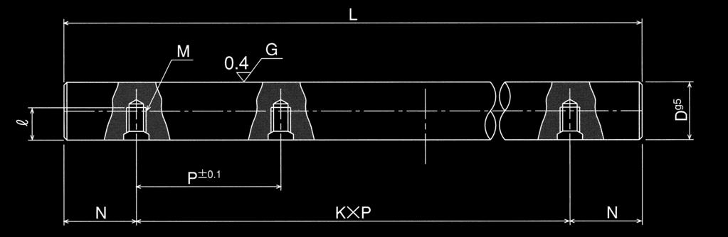 NB CENTERLINED TAPPED SHAFT A larger diameter shaft can overcome problems in maintaining precision functionality when a high or unbalanced load is applied.