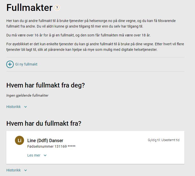 Her kan du også gi ny fullmakt til en annen person.