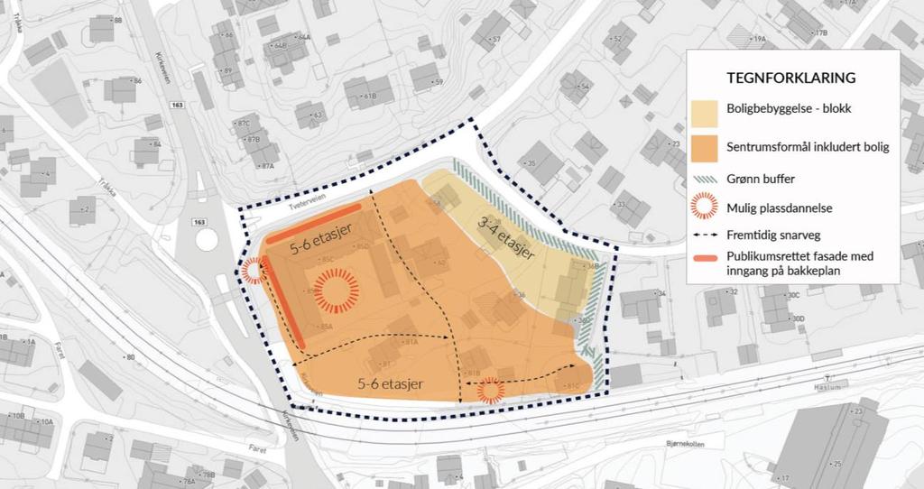 4. Forslag til justert plangrep På bakgrunn av overnevnte foreslås følgende endring til hovedgrep planprogram: Kommuneplanens arealdel er en politisk fattet strategi for hvor og hvordan kommunens