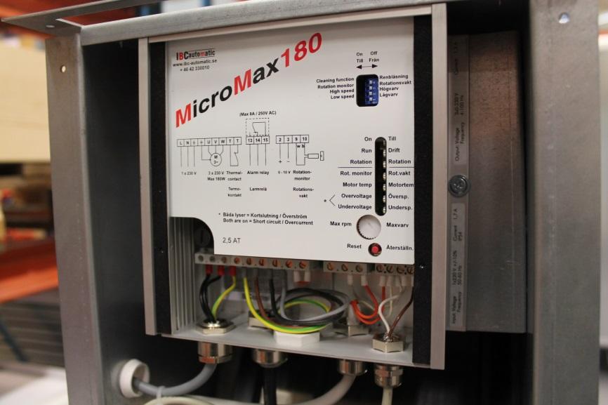 Varmevekslerens rem må leveres inn til energigjenvinning. Store varmevekslere: Noen store varmevekslere er utstyrte med en MicroMax 180-justeringsenhet.