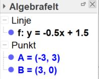 Klikker først på punktet A så på punktet B.