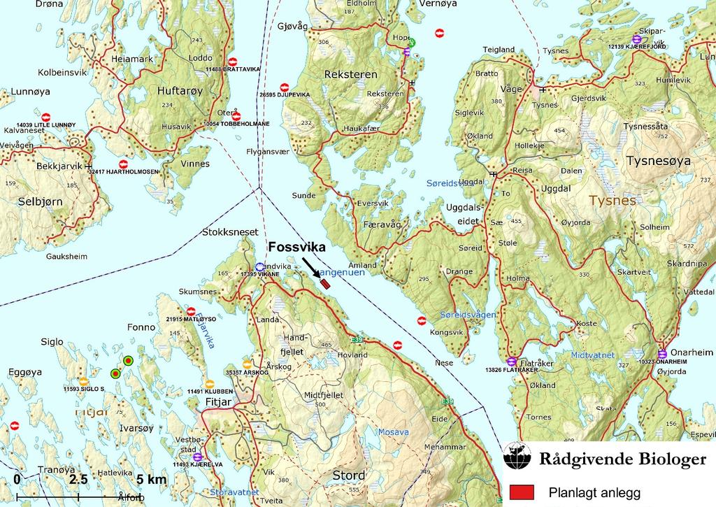 OMRÅDESKILDRING Lokaliteten Fossvika ligg like nordvest for Fossavika i Langenuen, utanfor den nordvestre del av øya Stord i Fitjar kommune.