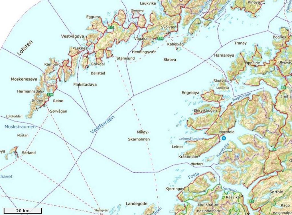 2. Områdebeskrivelse Målepunktet for Nordfoldleira ligger i Steigen kommune, Nordland. Nordfoldleira ligger på østsiden av Nordfoldeidet.