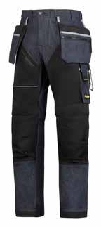 2. Bukser Bukse RuffWork+ 6204 Denim Slitesterke arbeidsbukser med jeans-utseende. Cordura 1000 forsterket knebeskyttelse, innebygd ventilasjon og elastisk Guss (ekstra stoff i skrittet).