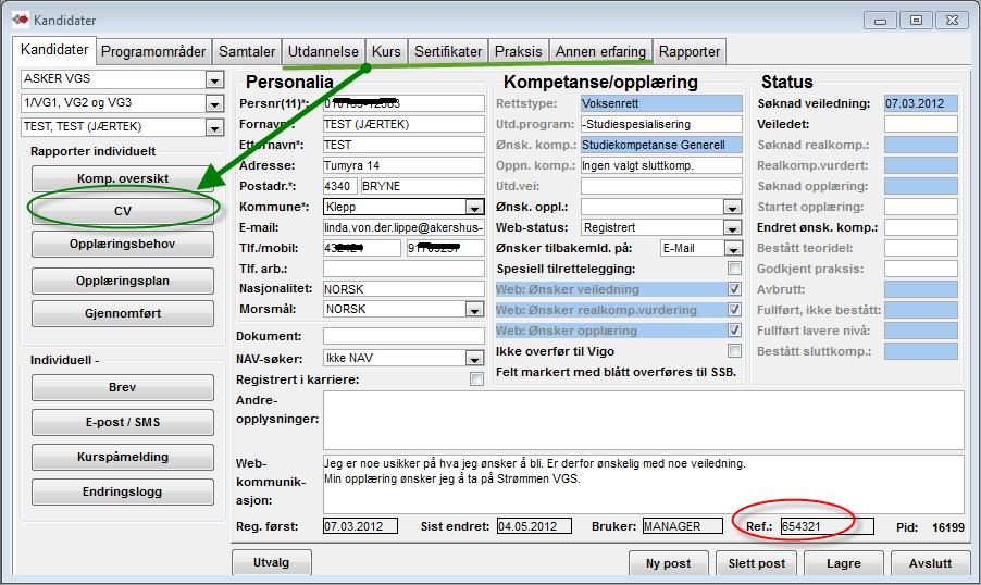 Rettsavgjørelse Rettstype registreres i fane Programområde.