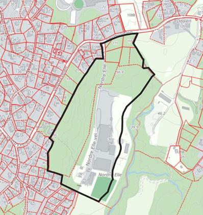 Planforslaget vil også utrede ny forbindelsesvei (Nordre Del av Søndre Tverrvei, gul pil) gjennom planområdet. Veien vil være adkomstvei for de nye boligene.