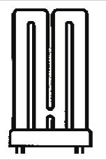 elektronisk forkopling Kort enkelt parallelt rør, lampesokkel G23 (2-stift) eller 2G7 Doble parallelle rør, lampesokkel G24d