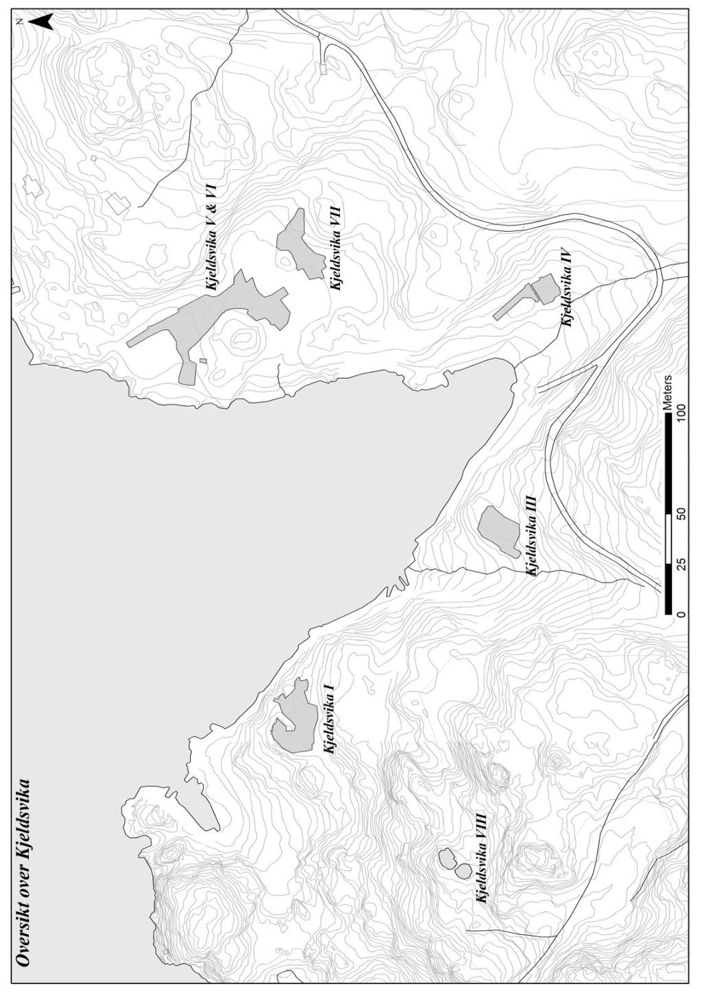 Fig. 3: Kart over og de andre lokalitetene som blei undersøkt under Lundevågenprosjektets
