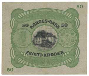 Sedler 21 50 kroner 1929. B0045631 1 1 500 22 50 kroner 1936. B4199857 1 1 000 23 50 kroner 1937.