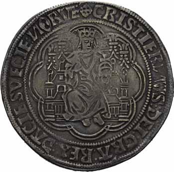 Utenlandske mynter CHRISTIAN II 1513-1523 1336 200% 1336 Sølvgylden 1523, Malmø. S.3 G.