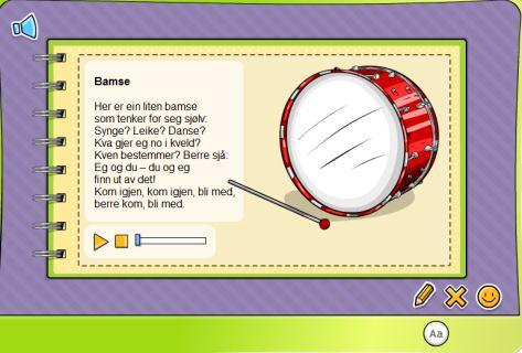 Musikalske og verbale øvelser: Oppgaver Bamse Les diktet