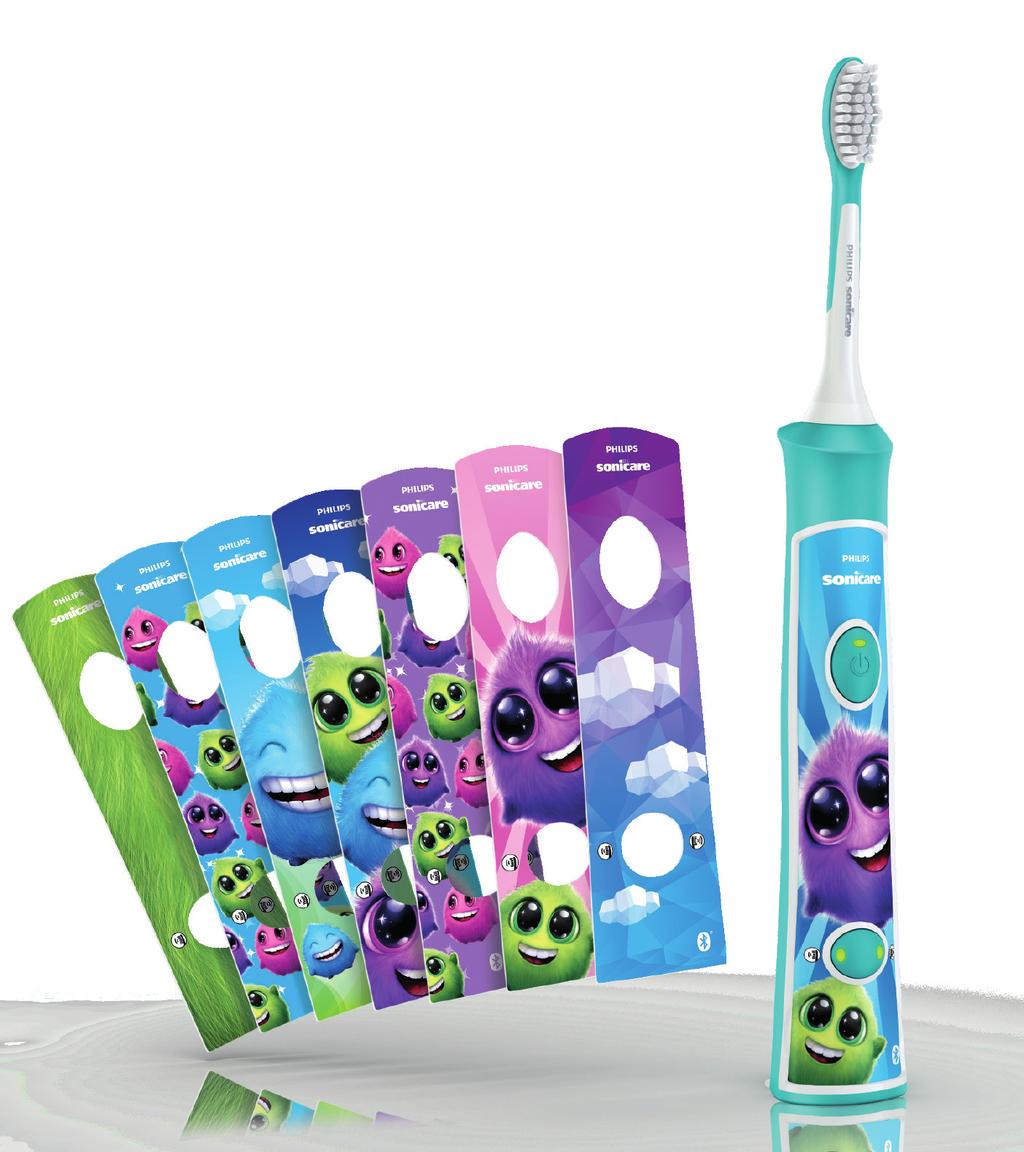 Med den elektriske tannbørsten for barn, Sonicare for Kids, blir tannbørstingen et eventyr når tannbørsten kobles opp
