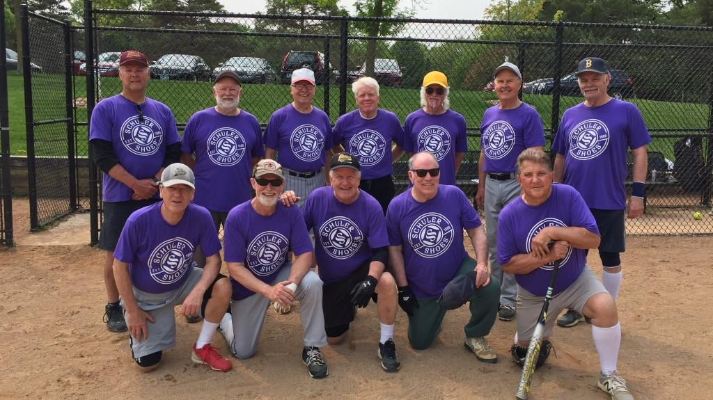 Roseville Senior Softball - 2019 Summer C League - Jack Butler (Team #4) Front: Al Long, Manager Jack Butler, Bob Harvey, Joe Marin, Jerry Stoerzinger ::: Back; Wayne Blosberg, Jerry Filipek, Walt