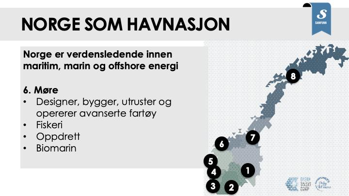 1. Formål: Kartet viser hvor i Norge de havbaserte næringsklyngene ligger, med beskrivelse av hovedaktivitet i klyngene 2.