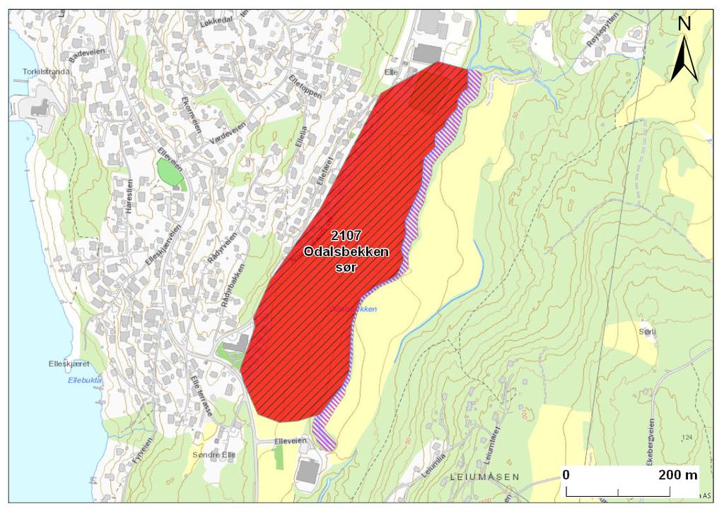 Kvikkleiresone: 2107 Odalsbekken sør Frogn kommune Faregradklasse Konsekvensklasse Risikoklasse 3 - Høy 2 - Alvorlig 3 - Middels prioritet Opprettet: 2018-02-01 Beregnet: 2018-06-07 Enkel